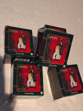 Carlton Cards Holiday Penguin Boxed Ornaments New - Black And White